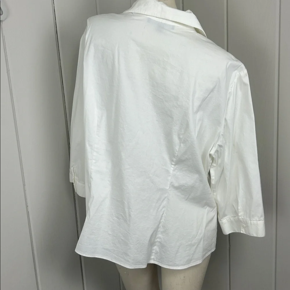 Lafayette 148 New York White Button Down Shirt top plus size 20 - Picture 3 of 7